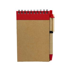 Bloco de Notas com Caneta - Vermelho