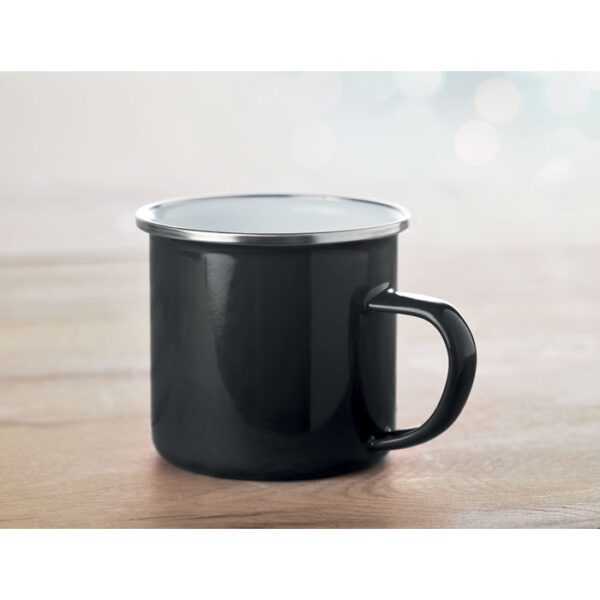 Caneca Vintage de Metal com Capa em Esmalte - Preto - Image 2